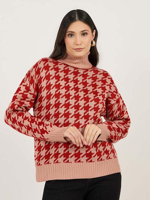 women acrylic long sleeve pullover - 21695389 - Very Small Image - 1