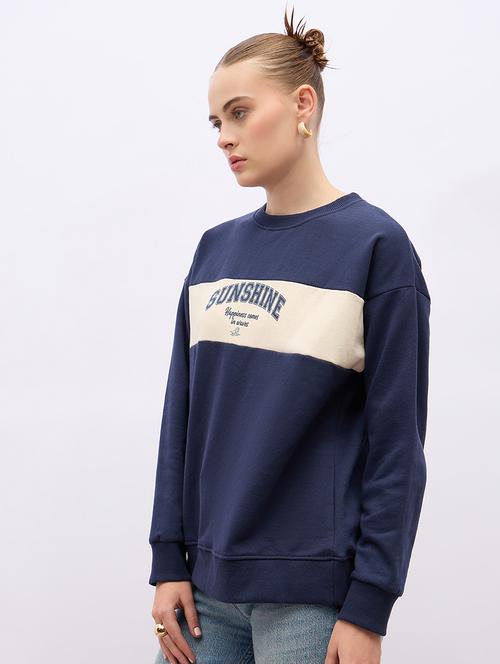 women chest print long sleeve sweatshirt - 21695421 - Very Small Image - 1
