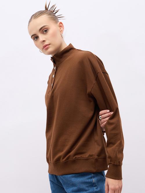 women long sleeves plain sweatshirt - 21695423 - Very Small Image - 1