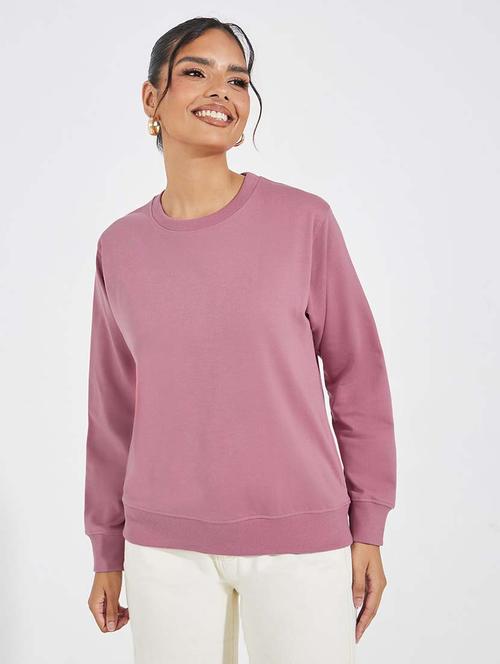 women solid long sleeve sweatshirt - 21695437 - Very Small Image - 1