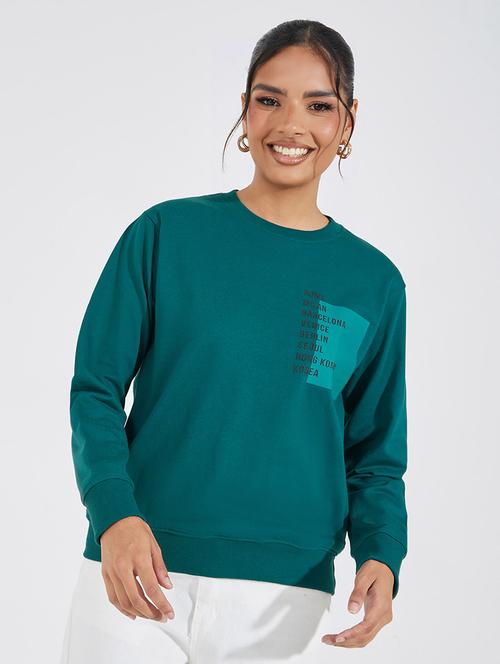 women placement print long sleeve sweatshirt - 21695445 - Very Small Image - 1