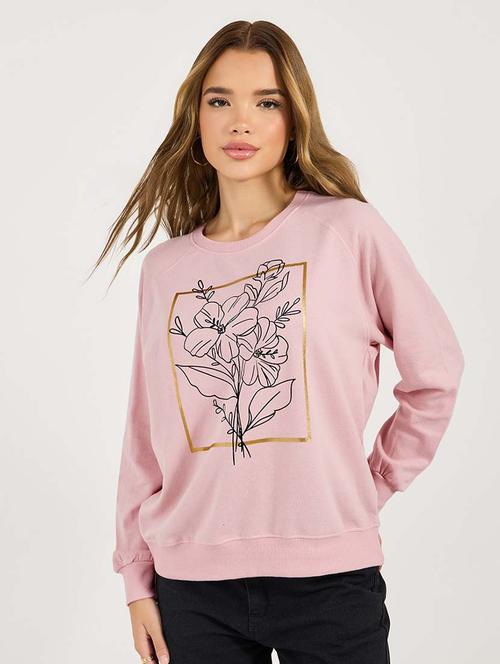 women front print long sleeve sweatshirt - 21695454 - Very Small Image - 1