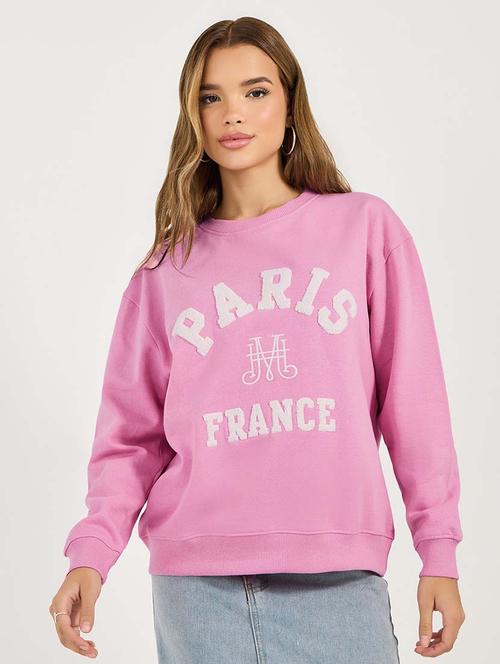 women front print long sleeve sweatshirt - 21695464 - Very Small Image - 1