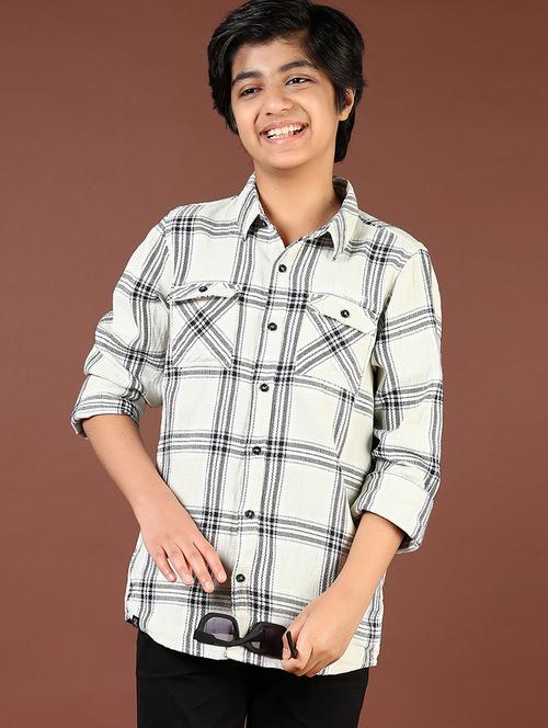 boys checkered long sleeve casual shirt - 21695557 - Very Small Image - 1