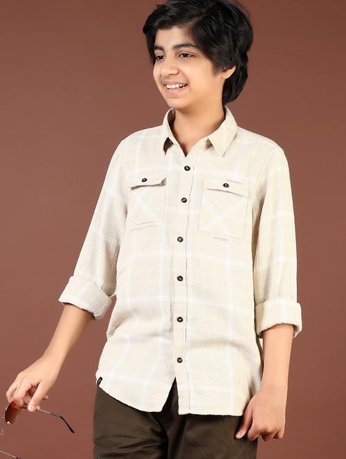 boys checkered long sleeve casual shirt - 21695558 - Very Small Image - 1