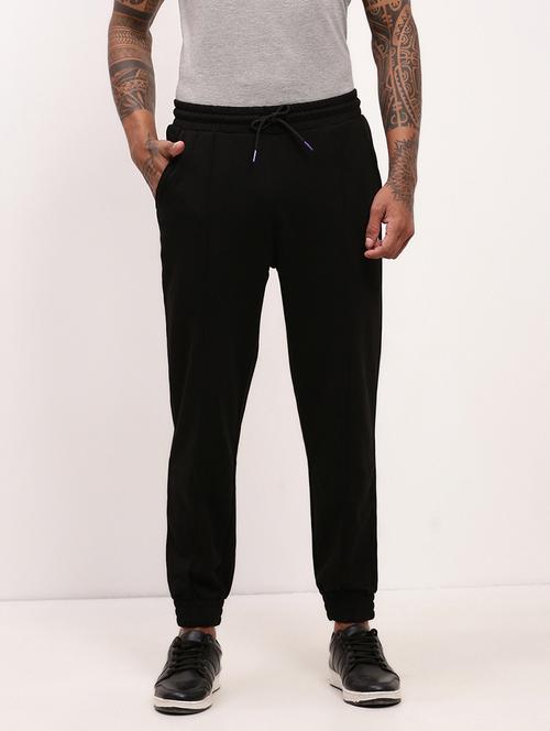 men black solid mid rise jogger - 21695994 - Very Small Image - 1