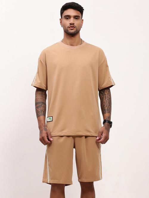men solid t-shirt & short co-ords set - 21695996 - Very Small Image - 1