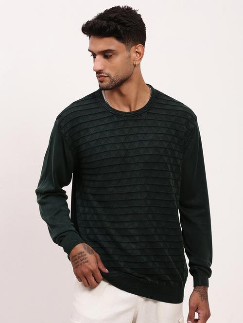 men green solid long sleeve pullover - 21696055 - Very Small Image - 1