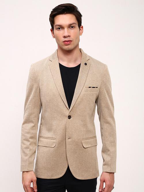 men solid single breasted casual blazer - 21696112 - Very Small Image - 1