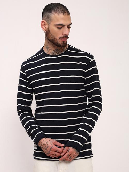 men striped long sleeve slim fit t-shirt - 21696242 - Very Small Image - 1