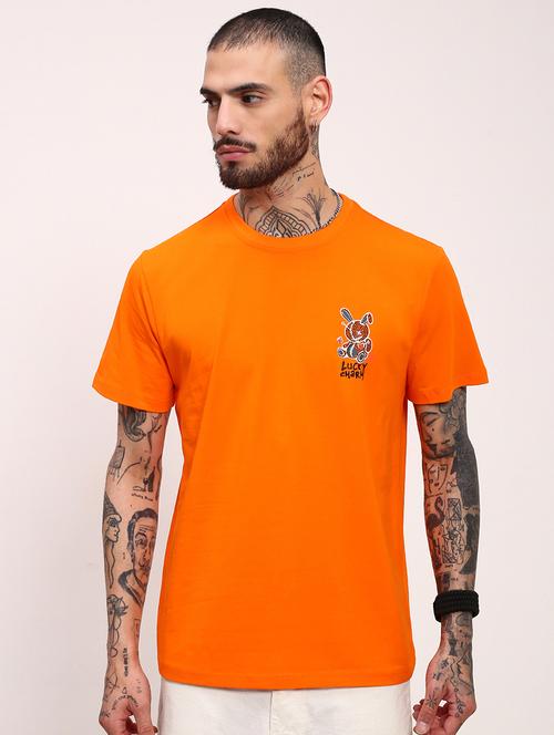 men placement print round neck t-shirt - 21696297 - Very Small Image - 1