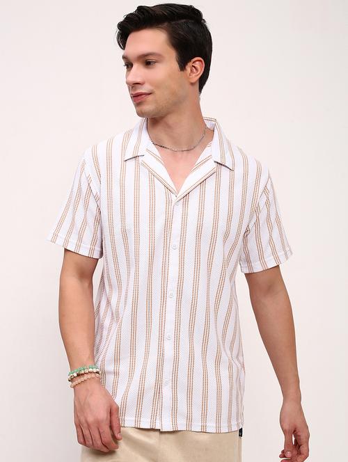 men striped short sleeves casual shirt - 21696310 - Very Small Image - 1