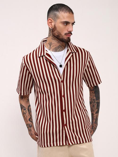 men striped short sleeves casual shirt - 21696326 - Very Small Image - 1