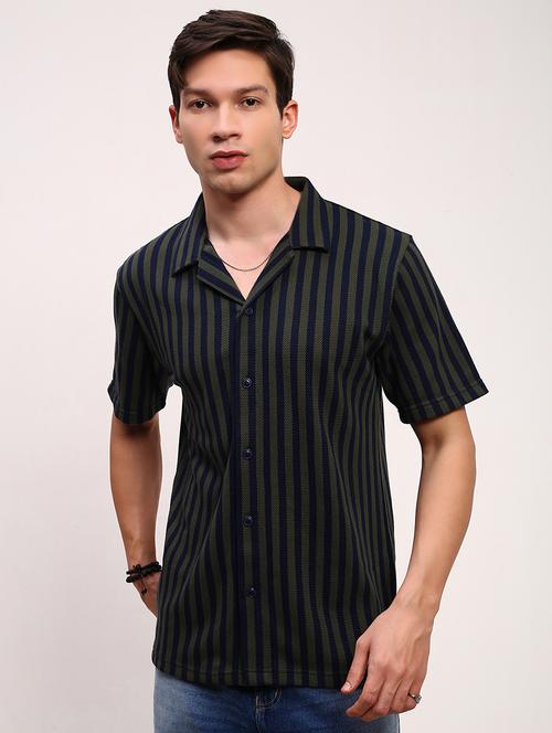 men striped short sleeves casual shirt - 21696329 - Very Small Image - 1