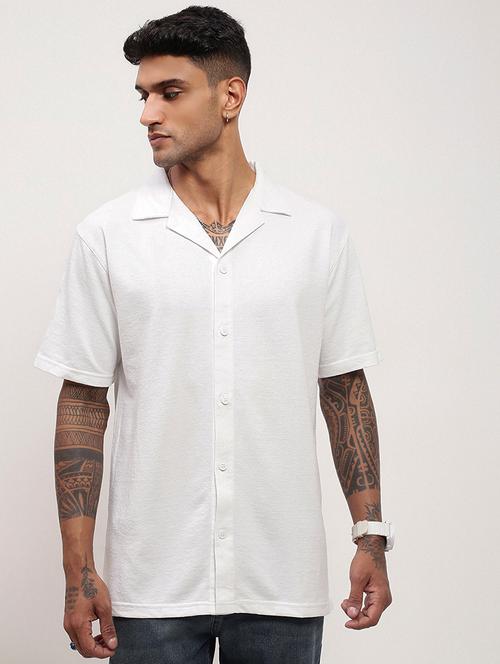men solid short sleeves casual shirt - 21696331 - Very Small Image - 1