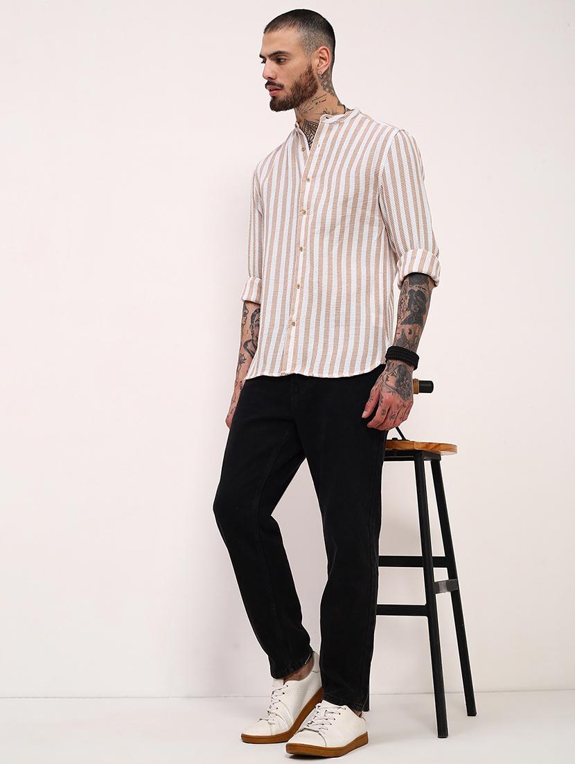 men striped long sleeves casual shirt - 21696344 - Zoom Image - 4