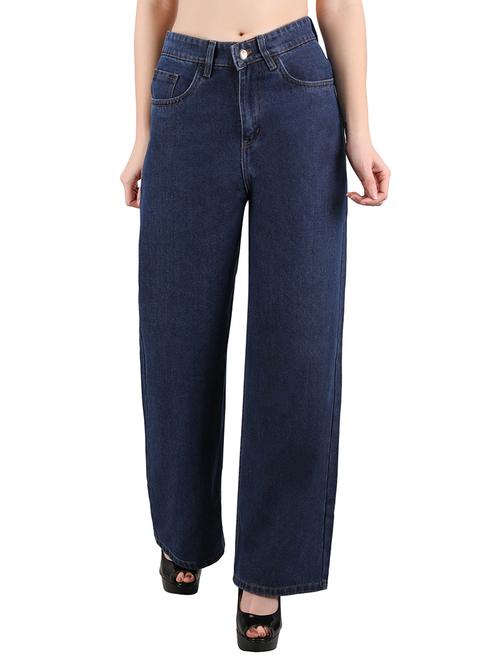 women solid mid rise wide leg jeans - 21696467 - Very Small Image - 1