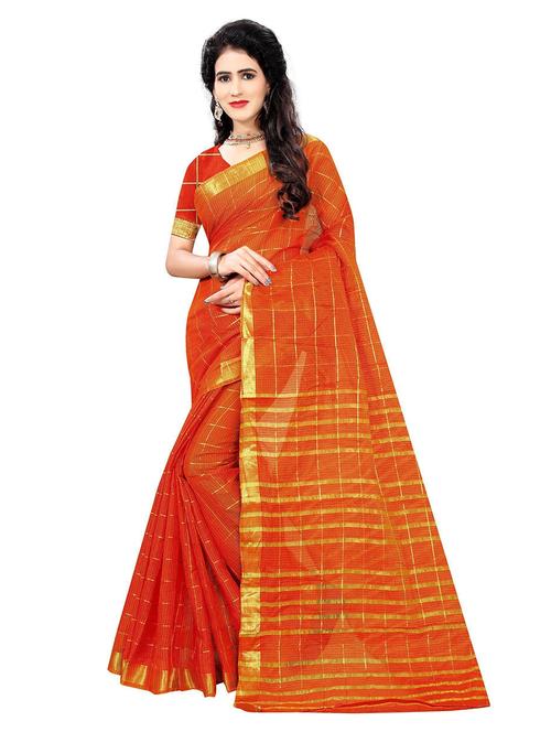 women checkered southern silk saree - 21696526 - Very Small Image - 1