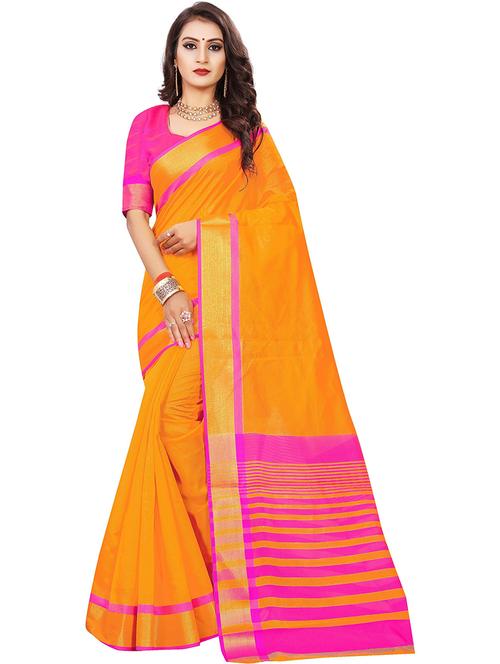 women solid with bordered saree - 21696566 - Very Small Image - 1