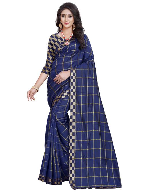 women checkered bordered saree  - 21696792 - Very Small Image - 1