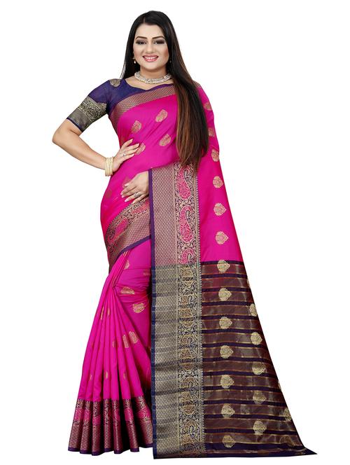 women self design zari bordered saree - 21696816 - Very Small Image - 1