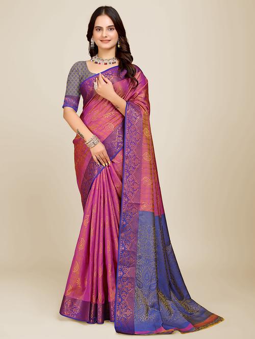 women self design bordered saree - 21696863 - Very Small Image - 1