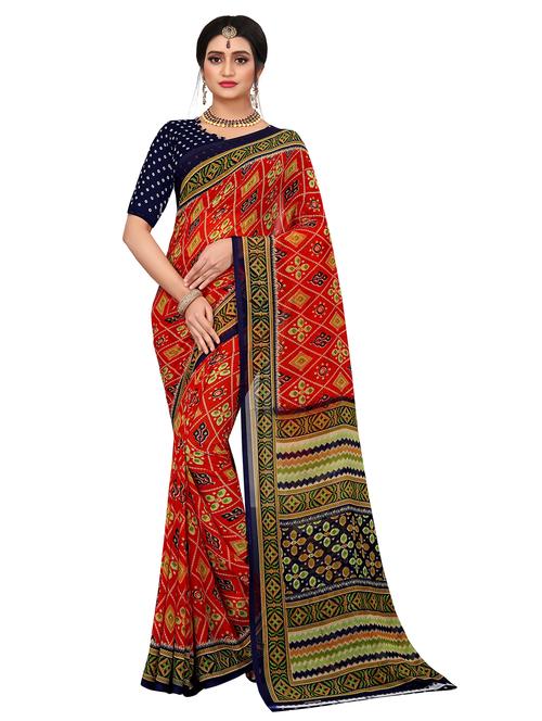 women red printed saree - 21696877 - Very Small Image - 1
