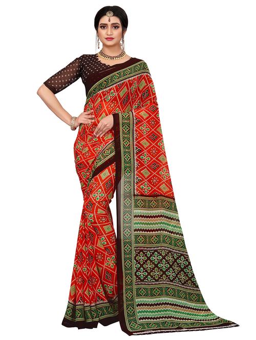 women red printed saree - 21696884 - Very Small Image - 1