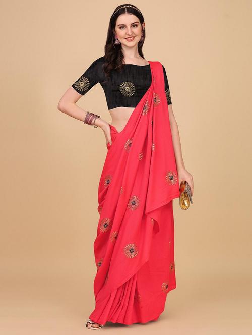 women pink embroidered saree - 21696919 - Very Small Image - 1