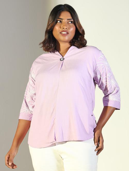 purple cotton regular top - 21697025 - Very Small Image - 1