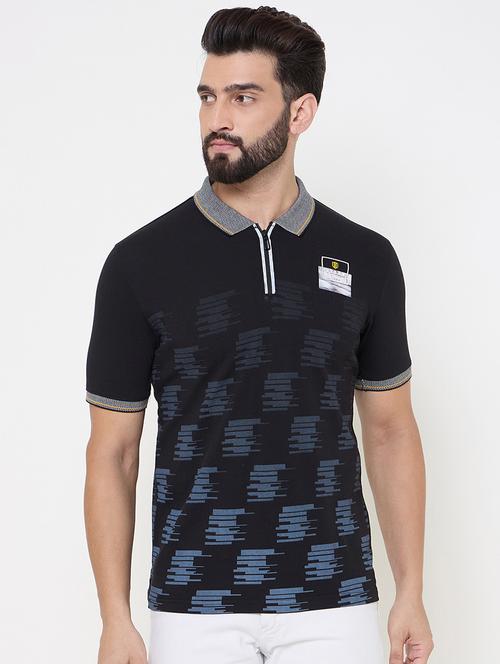 men printed short sleeve polo t-shirt - 21697128 - Very Small Image - 1