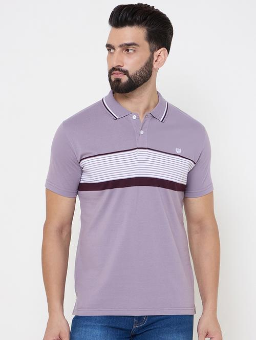 men striped short sleeve polo t-shirt - 21697168 - Very Small Image - 1