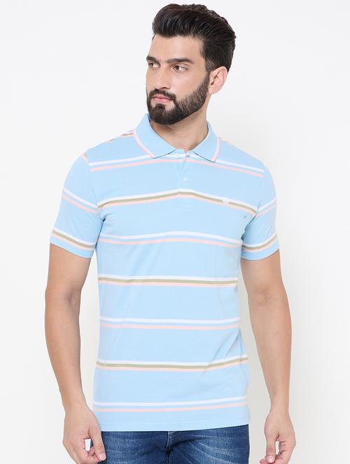 men striped short sleeve polo t-shirt - 21697173 - Very Small Image - 1