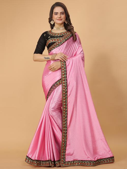 women solid with bordered saree  - 21697333 - Very Small Image - 1