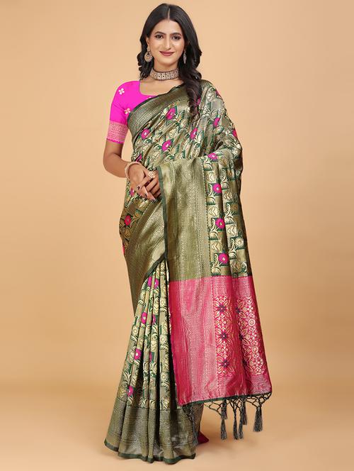 women self design banarasi saree - 21697372 - Very Small Image - 1