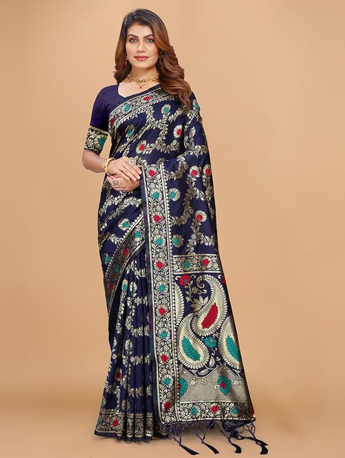 women self design banarasi saree - 21697376 - Very Small Image - 1