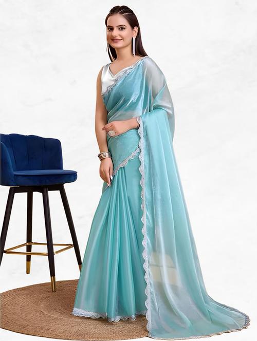 women solid with bordered saree  - 21697388 - Very Small Image - 1