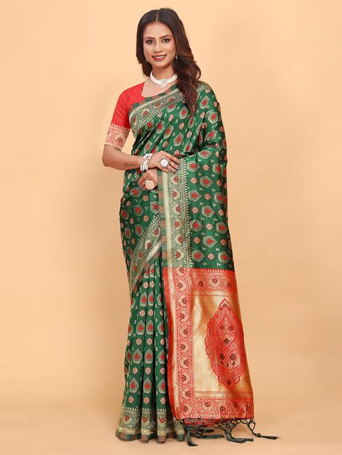 women self design banarasi saree - 21697394 - Very Small Image - 1