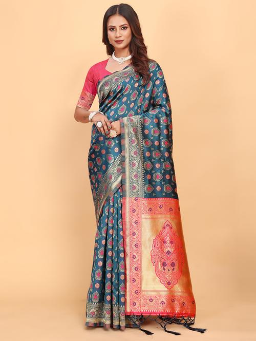 women self design banarasi saree - 21697395 - Very Small Image - 1