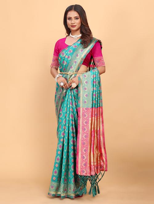 women self design kanjivaram saree - 21697396 - Very Small Image - 1