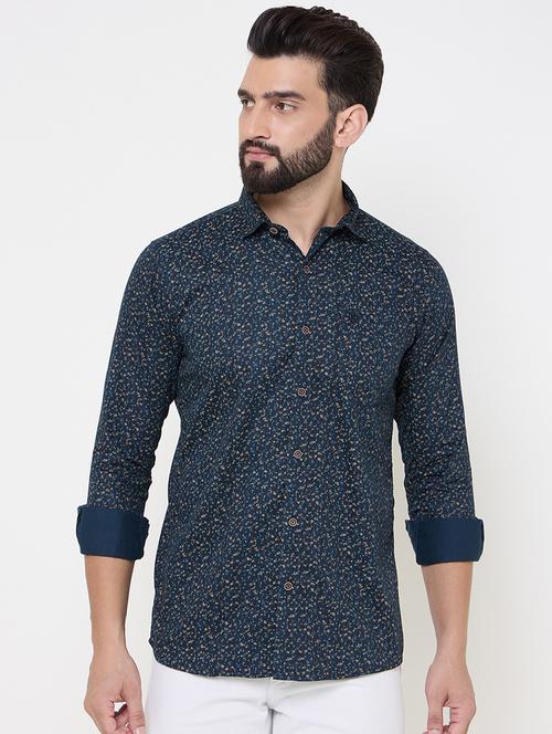 men printed long sleeve casual shirt - 21697409 - Very Small Image - 1