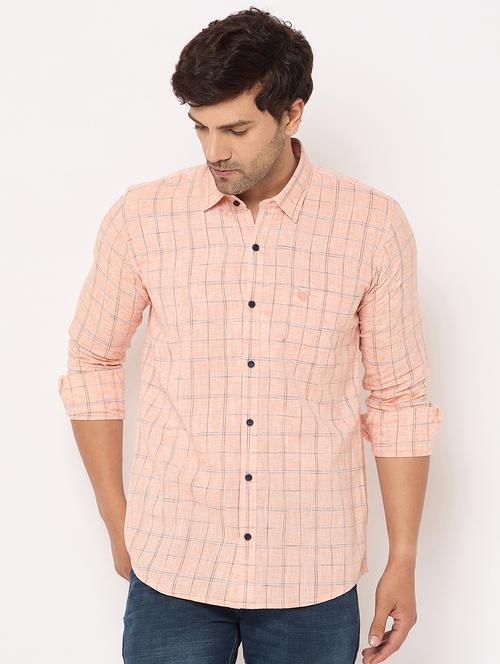 men checkered long sleeve casual shirt - 21697420 - Very Small Image - 1