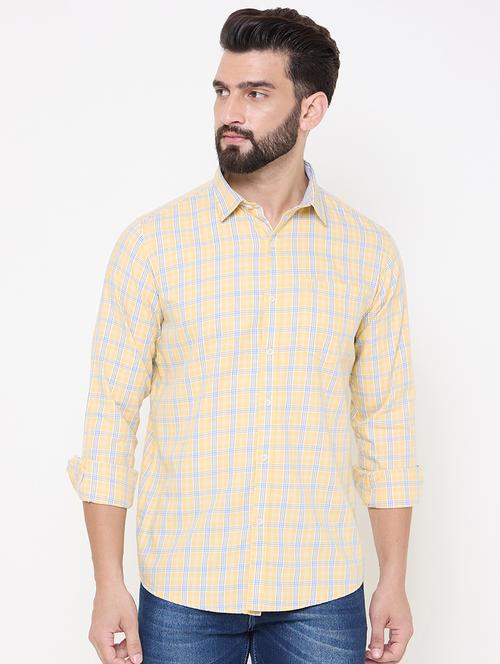 men checkered long sleeve casual shirt - 21697428 - Very Small Image - 1