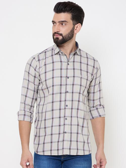 men checkered long sleeve casual shirt - 21697433 - Very Small Image - 1