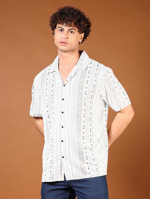 men printed short sleeve regular fit casual shirt - 21697606 - Very Small Image - 1