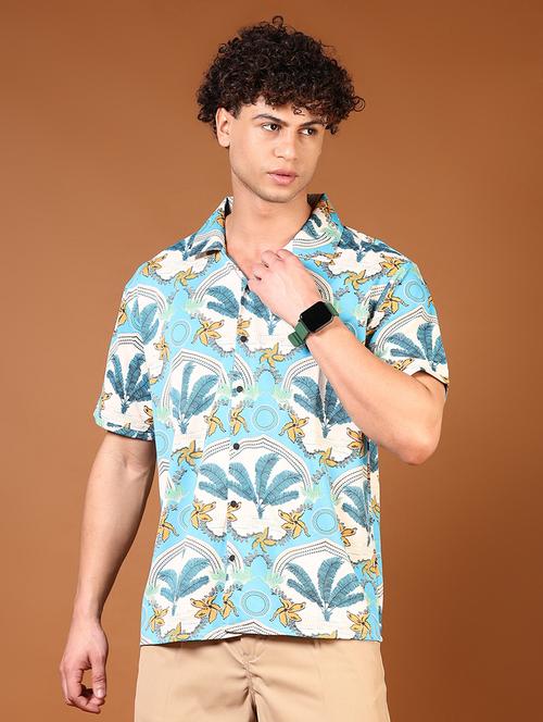 men printed short sleeve regular fit casual shirt - 21697607 - Very Small Image - 1