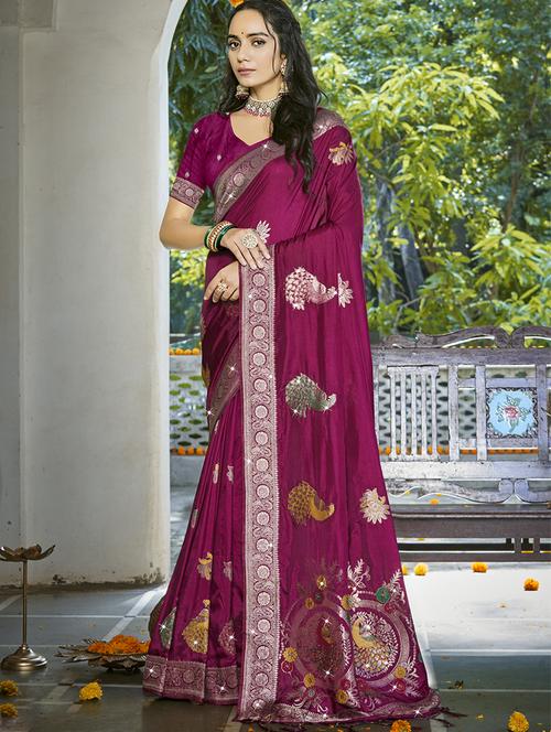 women self design banarasi saree with blouse - 21697847 - Very Small Image - 1
