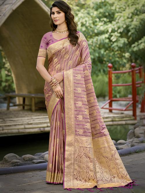 women self design banarasi saree with blouse - 21697865 - Very Small Image - 1