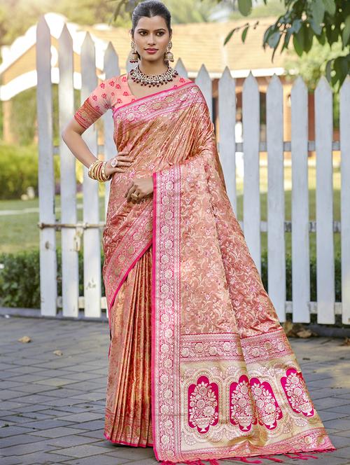 women self design banarasi saree with blouse - 21697879 - Very Small Image - 1