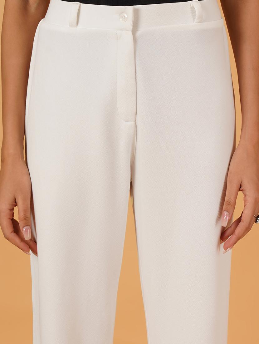 women solid full length flat front trousers - 21697986 - Zoom Image - 4